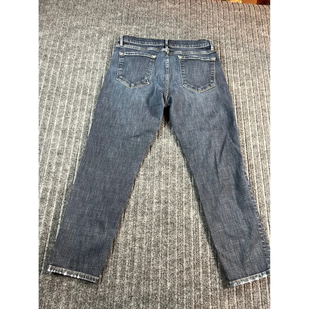 FRAME Le Garcon Crop Jeans Womens 28 Blue Distressed Slim‎ Boyfriend Stretch USA